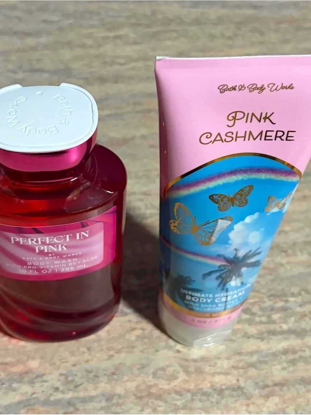 Bath & Body Works Perfect in Pink Shower Gel & Pink Cashmere Body Cream Duo